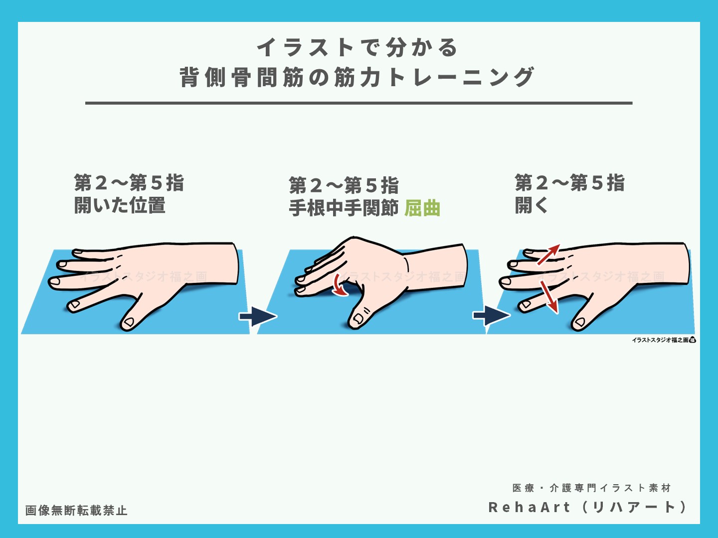 イラストで分かる背側骨間筋の筋力トレーニングの方法