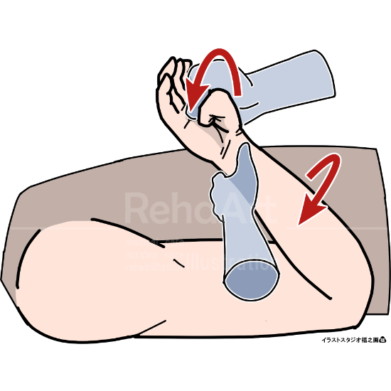 イラストで分かる長母指伸筋ストレッチング